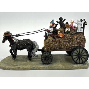 Vintage 1997 Lang & Wise Folk Art My First Halloween Village Hayride